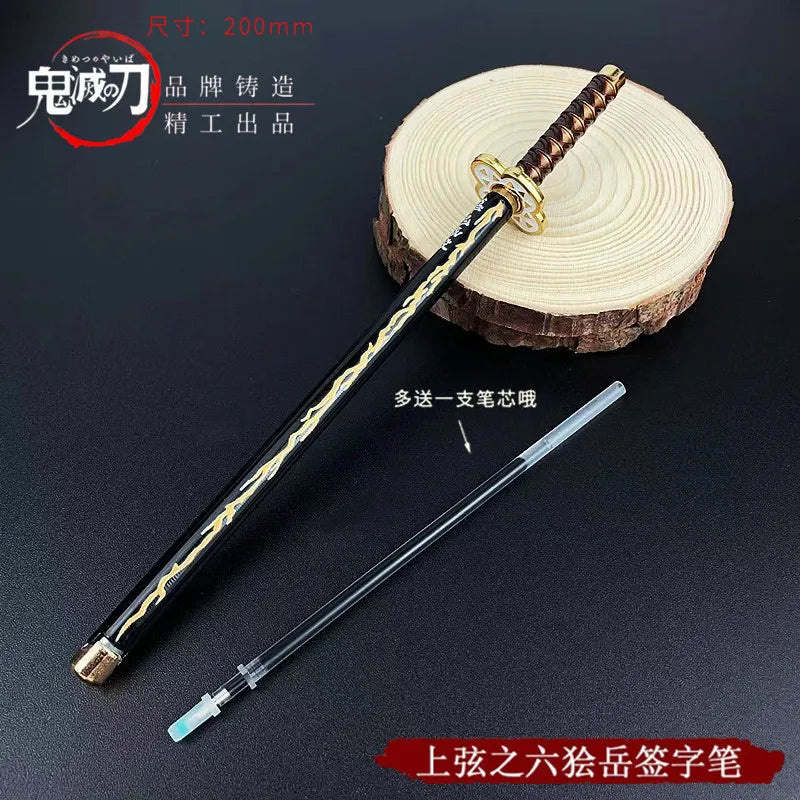 20cm/7.87inDemon Slayer Anime Peripheral Neutral Pen/my Wife/Zenyi/moth/butterfly Blade Day Wheel Knife Stationery Signature Pen