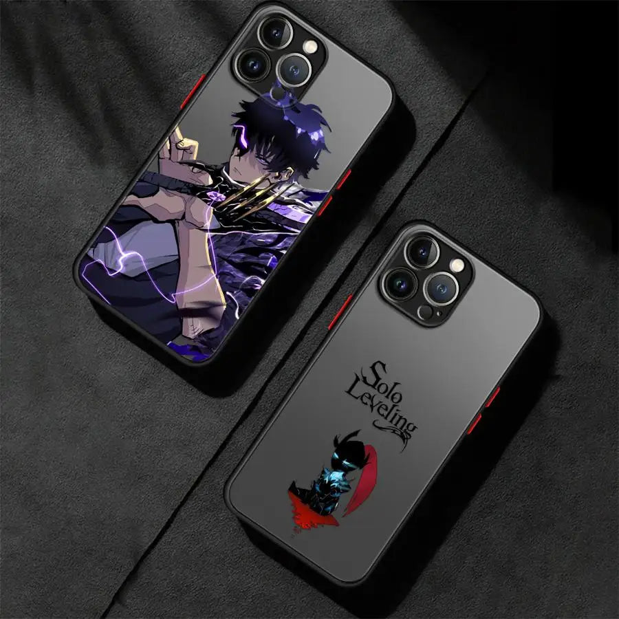 Anime S-Solo Levelings Phone Case for iPhone 14 15 16 Plus 11 12 13 Pro Max 12 Mini 7 8 SE XR XS 16e Soft shell