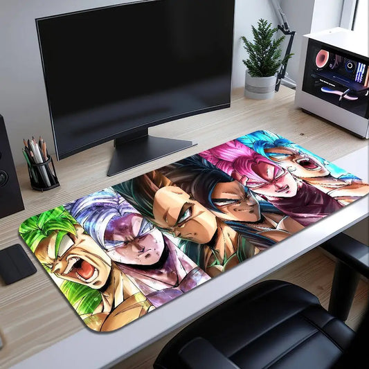 Broly Dragon Ball Anime Mousepad Large Desk Mat Keyboard Ergonomic Office Rubber PC Non-slip Anti-fray Home Custom Game