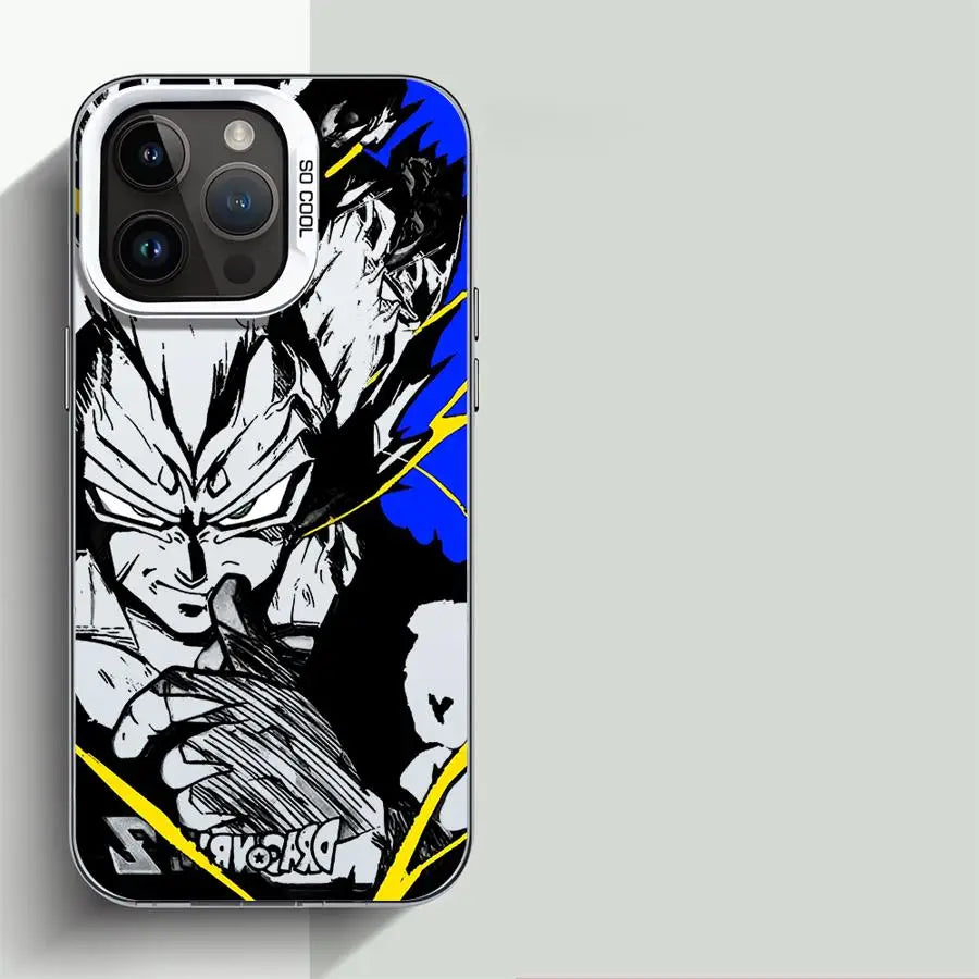 Japan Anime DBZ Cool Case for Apple iPhone 16 15 11 13 14 Pro Max 12 16ProMax 15Pro Matte Lens Protect Plating Phone Cover