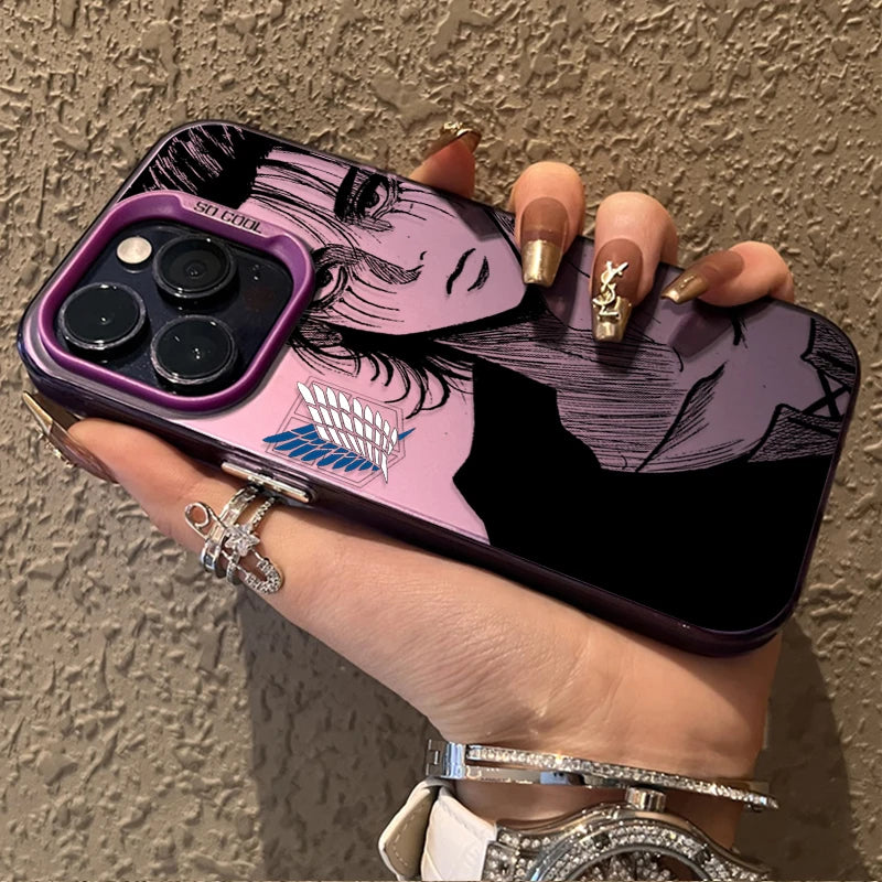 Eren Yeager Attack on Titan Case for iPhone 16E SE4 16 15 14 13 12 11 Pro Max XS X XR 8 7 Plus SE 2020 Shockproof Matte Cover