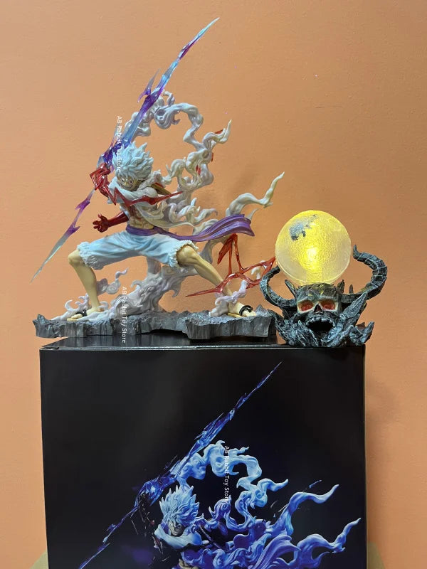 One Piece Nika Luffy Figure Luffy Sun God Gear 5 With Light Ball 28cm Action Figurine PVC Statue Model Collection Decora Toy Gif