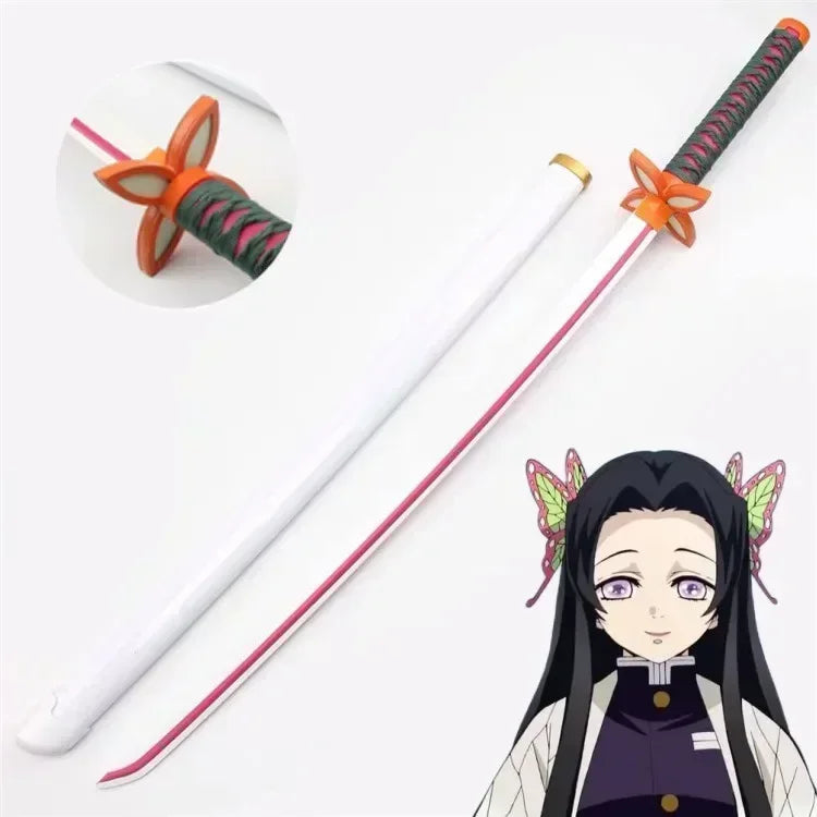 104cm Demon Slayer Kokushibo Katana Kimetsu No Yaiba Blade Sword Anime Cosplay Prop Real Size Japanese Katana Samurai Sabre Toy