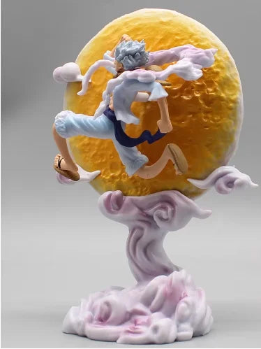 One Piece Anime Periphery  Figure Moon Nika Monkey Luffy Gear 5 With Moon Light Action Figure Gk Statue Model Home Decorations