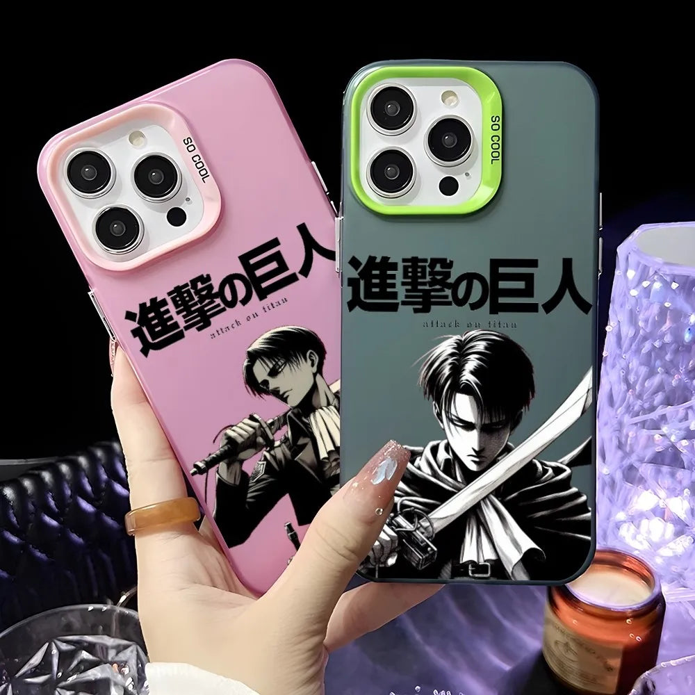 Anime Attack on Titan Phone Case For iPhone 16 15 14 13 12 11 Pro Max Plus – Colorful Gradient Soft TPU Back Cover