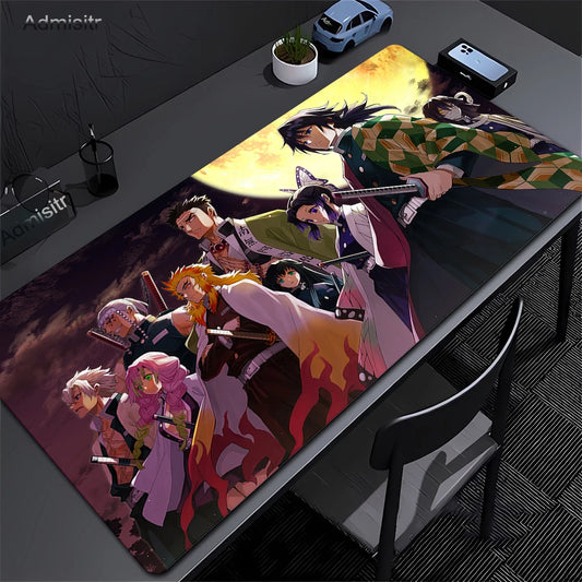 Anime Demon Slayer Gaming Mouse Pad Rubber Mat Deskmat Keyboard Pads Cartoon Cute Mousepad Kawaii Pc Accessories Mouse Mats Xxl