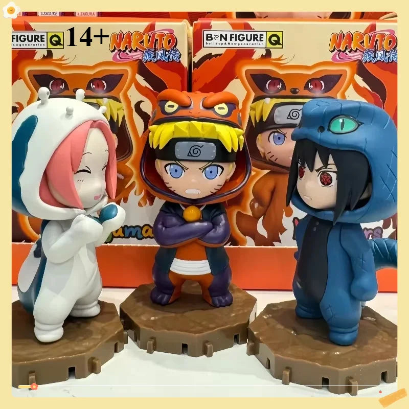 Naruto Bnfigureq Pajamars Series Blind Box Action Figures Model Sasuke Kakashi Costume Design Decoration Gift Toy