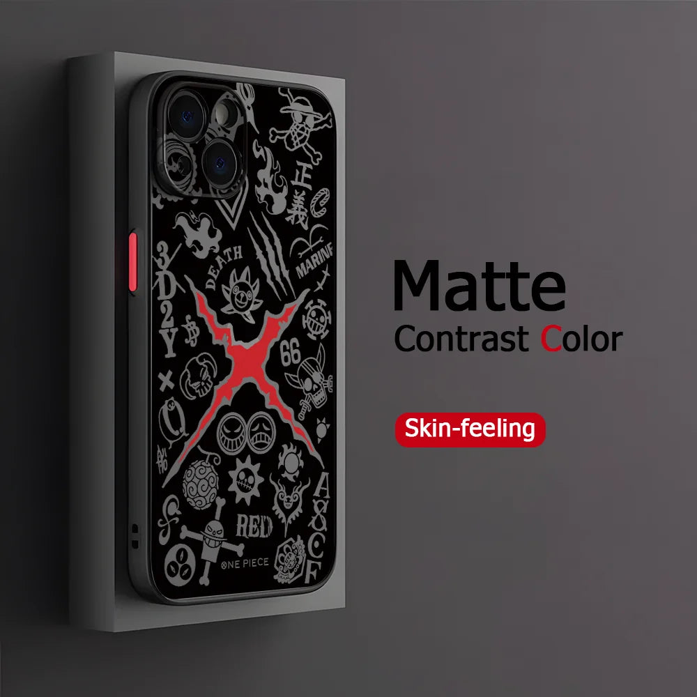 New Luffies Zoroes Phone Case for iPhone 16 15 14 Plus 13 12 Mini 11 Pro Max X Xs XR 7 8 Matte Transparent Hard Cover