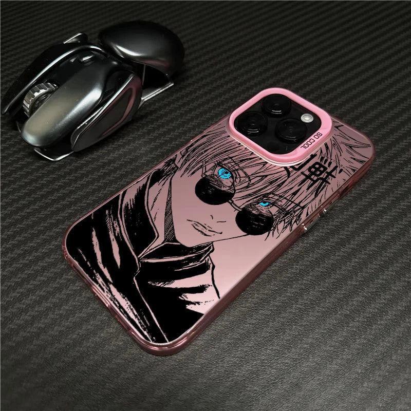 Jujutsu Kaisen Gojo Fashion For iPhone 15 14 13 12 11 Pro Max XS Max X XR 7 8 Plus 6S Fashion Colorful Silver Phone Case
