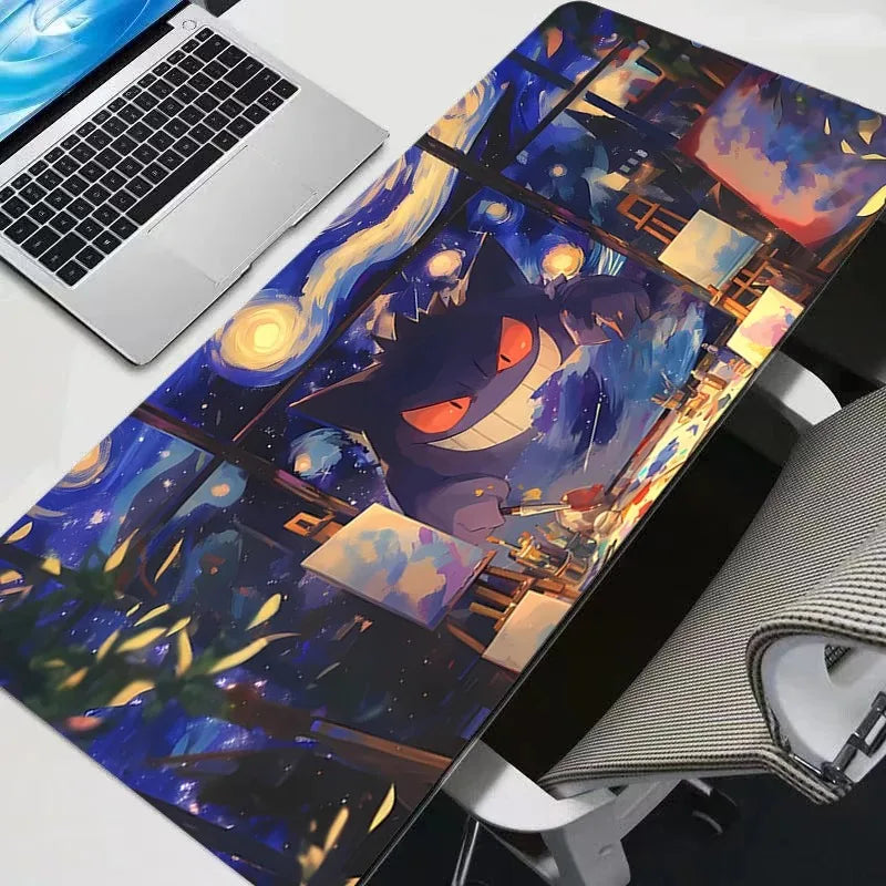 Large Mouse Pads P-pokemon Gengar Desk Gaming Mousepad with Stitched Edges and Non-Slip Rubber Base Extended 900x400 Mouse Pad