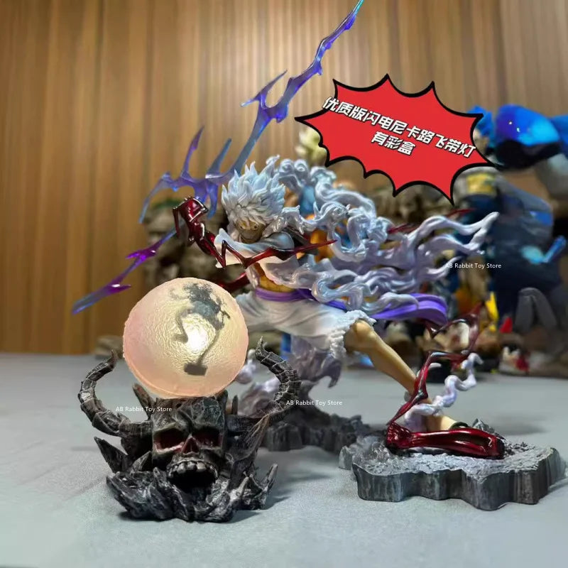 One Piece Nika Luffy Figure Luffy Sun God Gear 5 With Light Ball 28cm Action Figurine PVC Statue Model Collection Decora Toy Gif