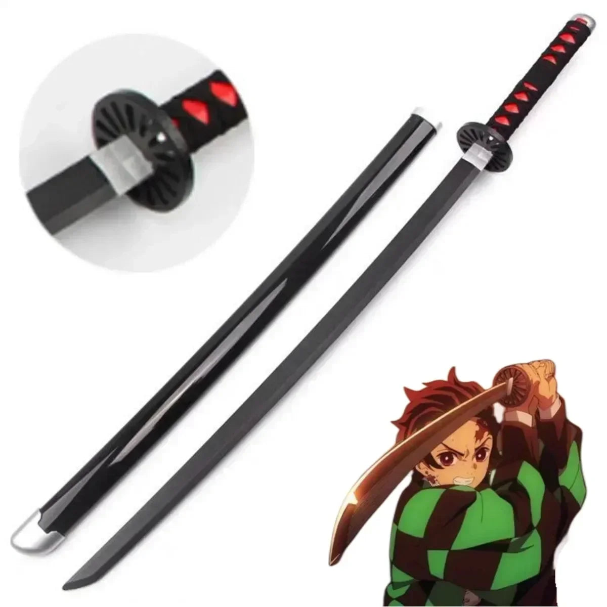 104cm Demon Slayer Kokushibo Katana Kimetsu No Yaiba Blade Sword Anime Cosplay Prop Real Size Japanese Katana Samurai Sabre Toy