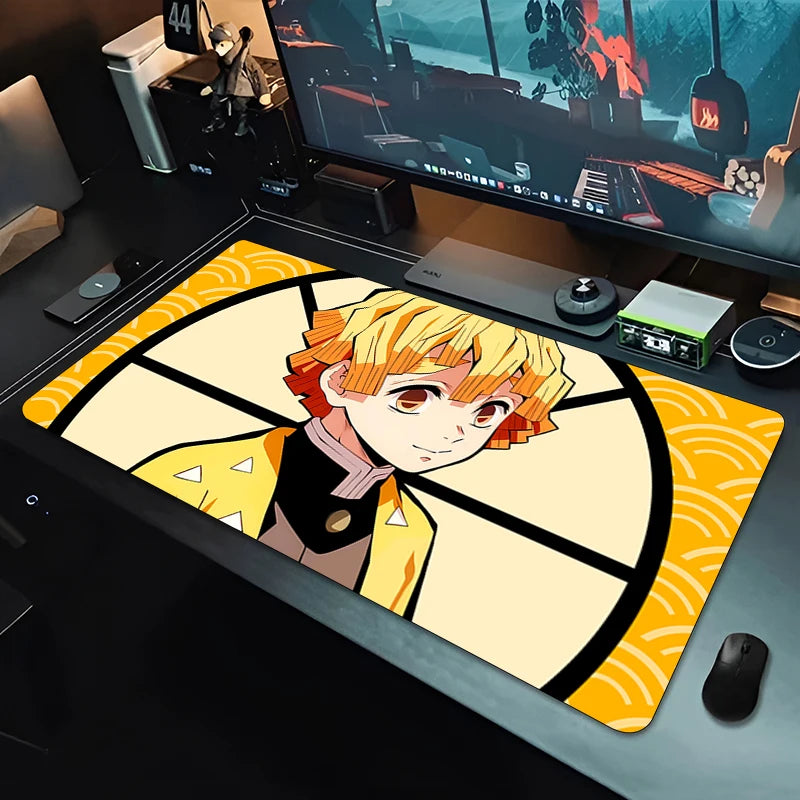 Demon Slayer Agatsuma Zenitsu Mouse Pad Gaming Accessories Office Gamer Desk Mat Non-Slip Laptop ground Large PC carpet Mousepad