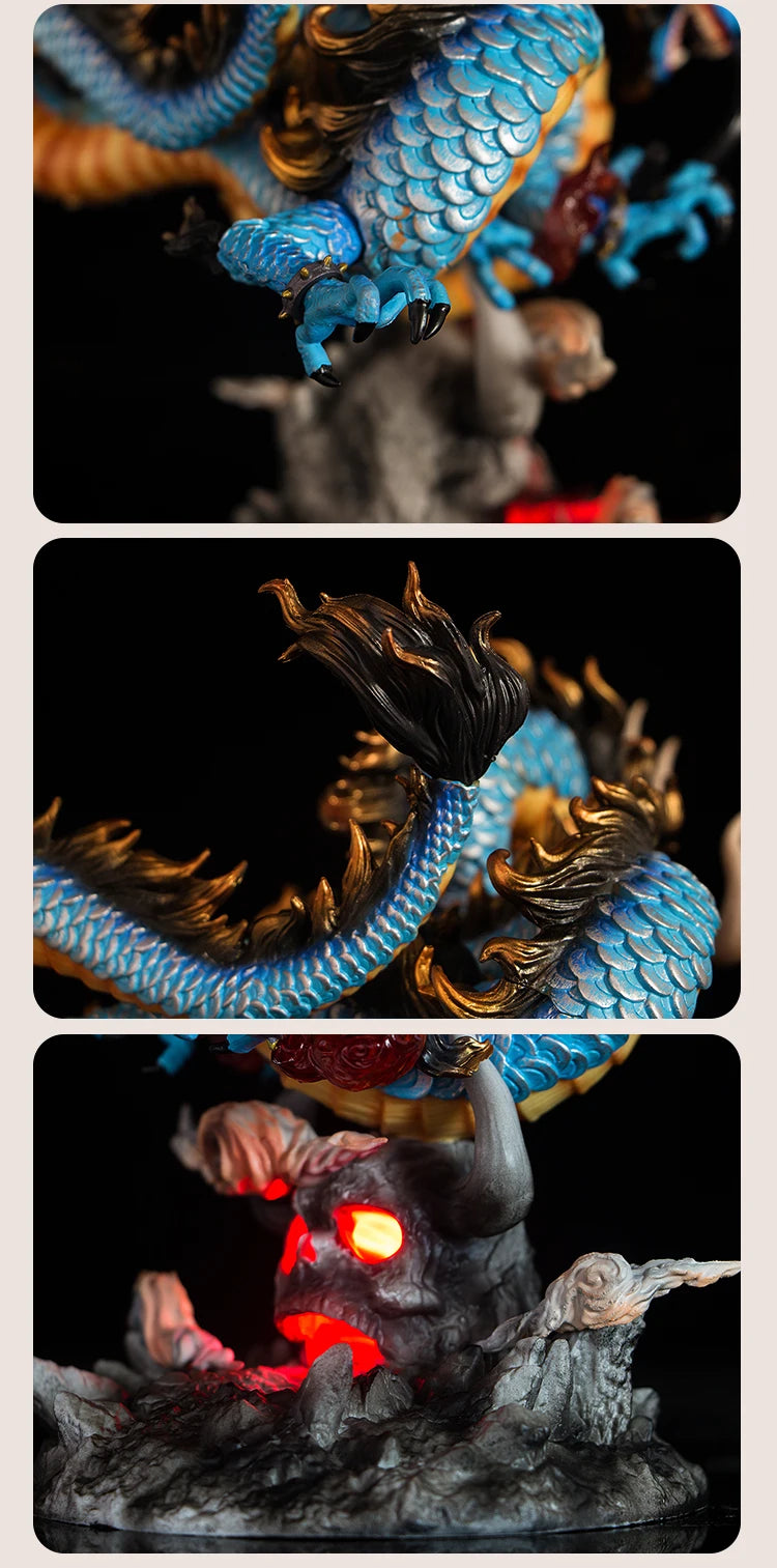 22cm One Piece Anime Figure GK Kaido Dragon Form Four Emperors With Lamp PVC Action Figure Model Dolls Antistress Toy For Gift