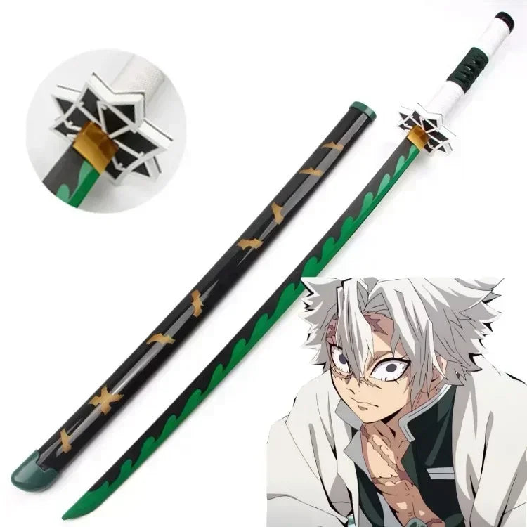 104cm Demon Slayer Kokushibo Katana Kimetsu No Yaiba Blade Sword Anime Cosplay Prop Real Size Japanese Katana Samurai Sabre Toy