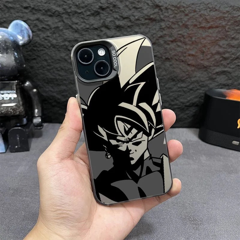 Dragons Balls Black Goku Phone Case For iPhone 16 15 14 13 12 11 Pro Max X XR XSMAX 8 7 Plus Candy Matte Shockproof Back Cover