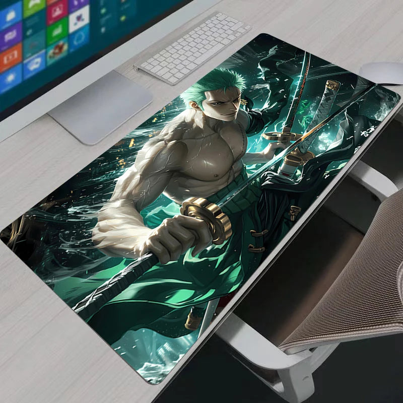 Mouse Pad Notbook One Piece Zoro Large Keyboard Mat NonSlip Rubber Computer Carpet Desk Mat PC Gamer MousePad Youth Gifts
