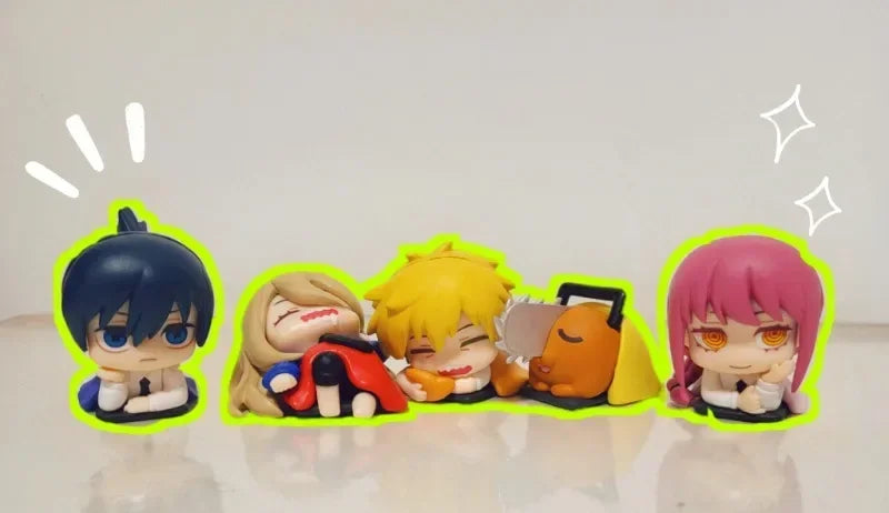 Chainsaw Man Power Figure Anime Cute Aki Denji Statue Makima Sleeping Decoration Action Figurine Sculpture Desk Accessories Gift