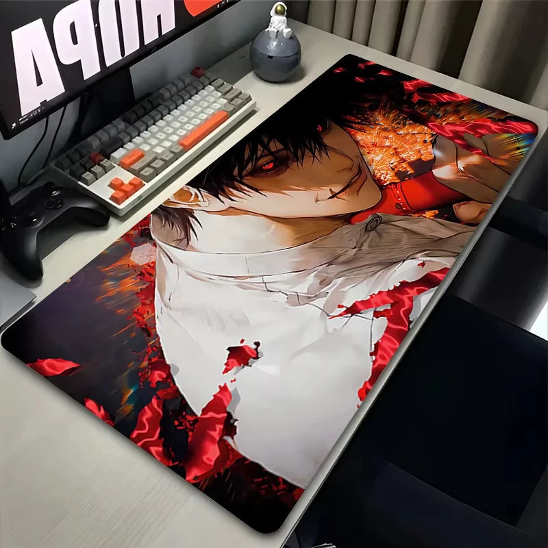 Mouse Pad Laptop Black and White Manga Mousepad Japan Anime J-jujutsu K-kaisen Desk Mouse Mat PC Toji Fushiguro HD Keyboard Pad