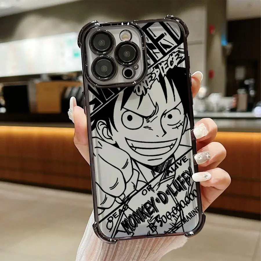 Cartoon Luffys Clear Cover Phone Case for iPhone 11 14 16e 12 16 13 Plus 15 Pro MAX