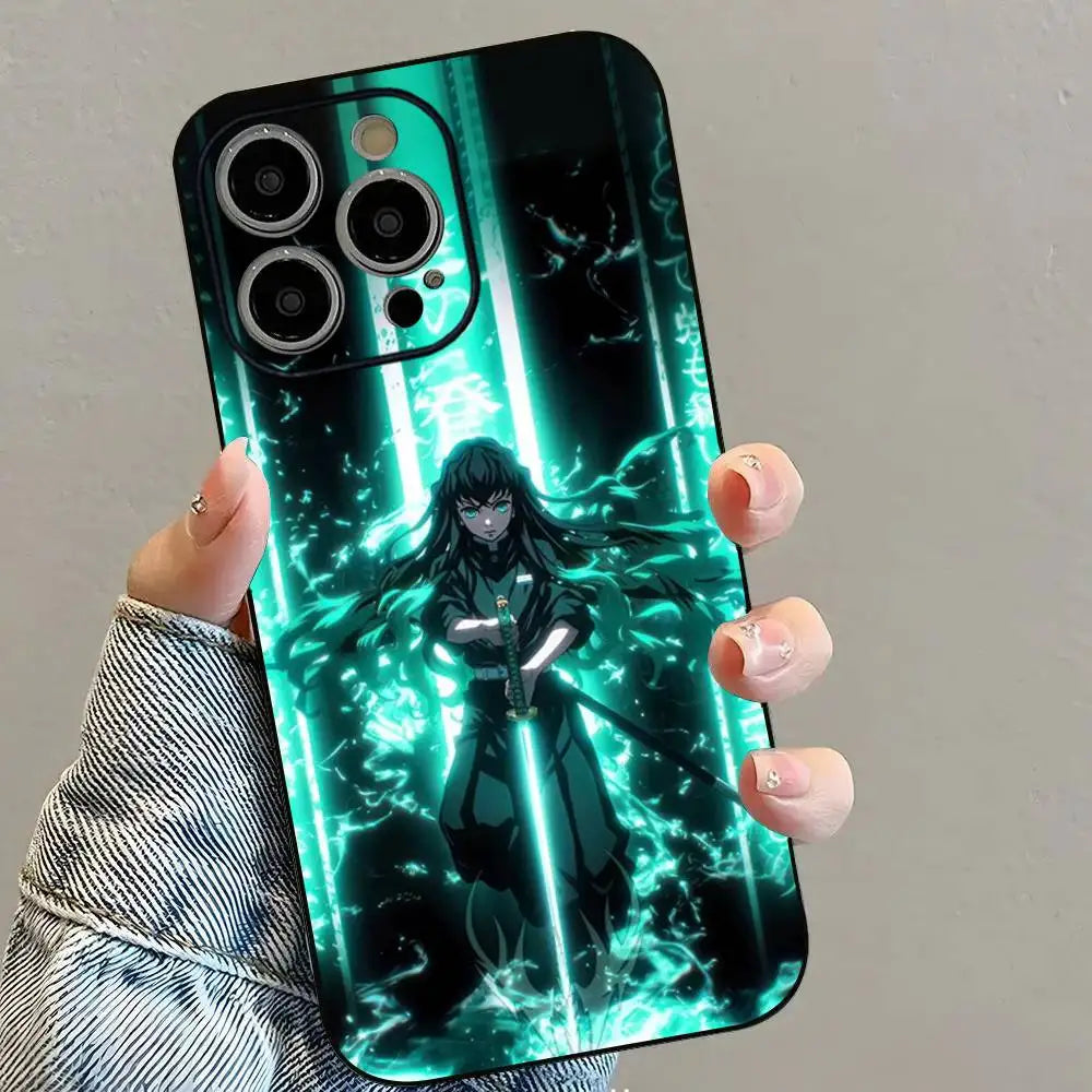 Demon S-Slayer Sanemi Phone Case For iPhone 16 15 14 13 12 11 PRO MAX PLUS Mini TPU Soft to Skin-friendly case