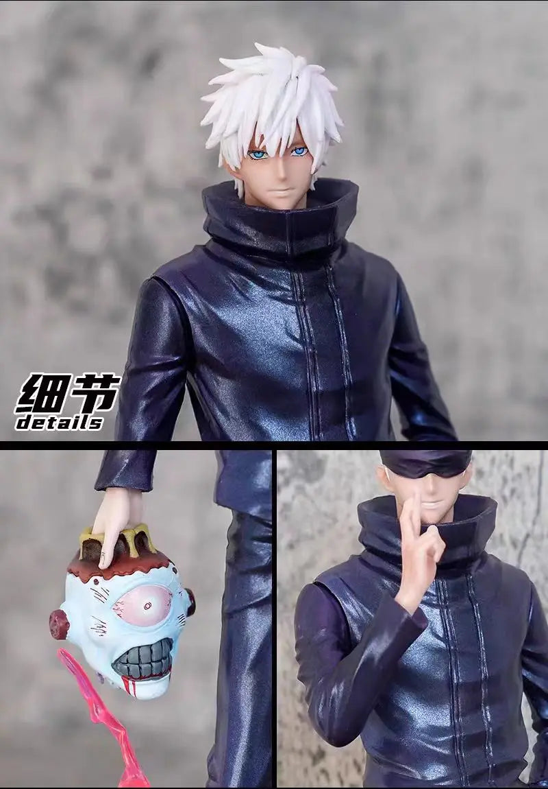 Jujutsu Kaisen Anime Figures Satoru Gojo Figure 2 Heads 2 Arms Action Figurine Statue Collection Ornament Model Christmas Gifts