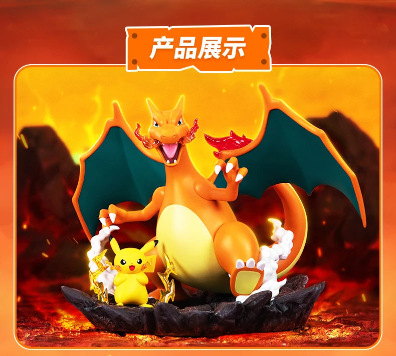 Genuine 16cm Pokemon Action Figures Charizard With Pikachu Cartoon Anime Collectible Model Toys For Birthday Gift