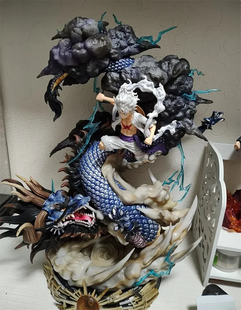 23cm One Piece Figures Luffy Vs Kaidou Anime Figures Luffy Gear 5 Statue Nika Luffy Figurine Gk Figurine Model Doll Toys Gift