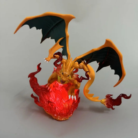20cm Zxz Pokemon Anime Peripheral Figurine Mega Charizard Y Action Figures Luminous Base Decor Toy Gk Statue Collect Model Toy