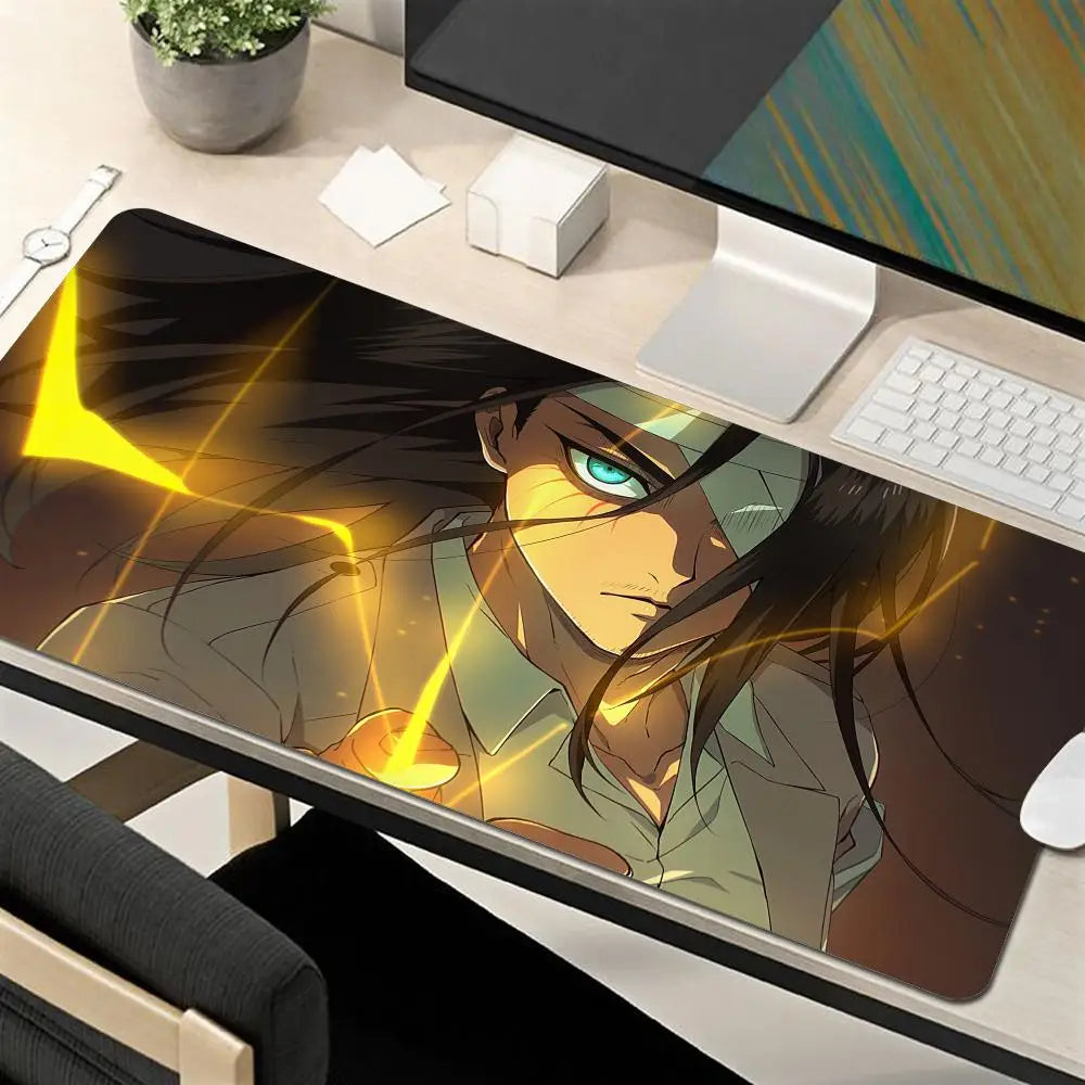 Attack on Titan Anime Large Lock Edge Mouse Pad Computer Mousepad XXL S Gaming Padmouse Gamer Laptop Keyboard Mouse Mats Carpet