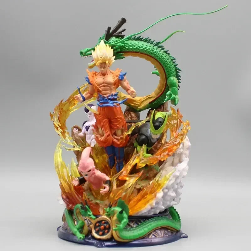 Son Goku Figure Dragon Ball Z Frieza Shenron Anime Figures 23cm Super Saiyan Statue Pvc Desk Ornament Model Christmas Gifts Toys