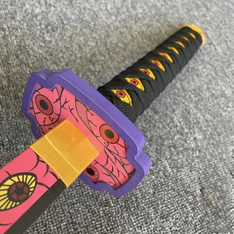 104cm Demon Slayer Kokushibo Katana Kimetsu No Yaiba Blade Sword Anime Cosplay Prop Real Size Japanese Katana Samurai Sabre Toy