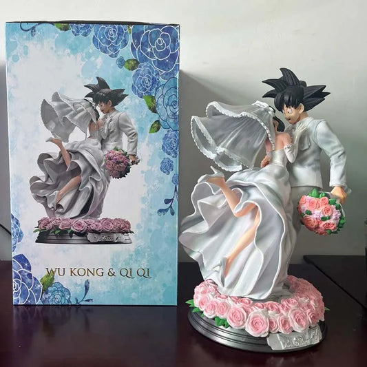 Dragon Ball Z Son Goku & Chichi Wedding Version 31cm Pvc Action Figure Collectible Model Toy Couple Statue Ornament Wedding Gift