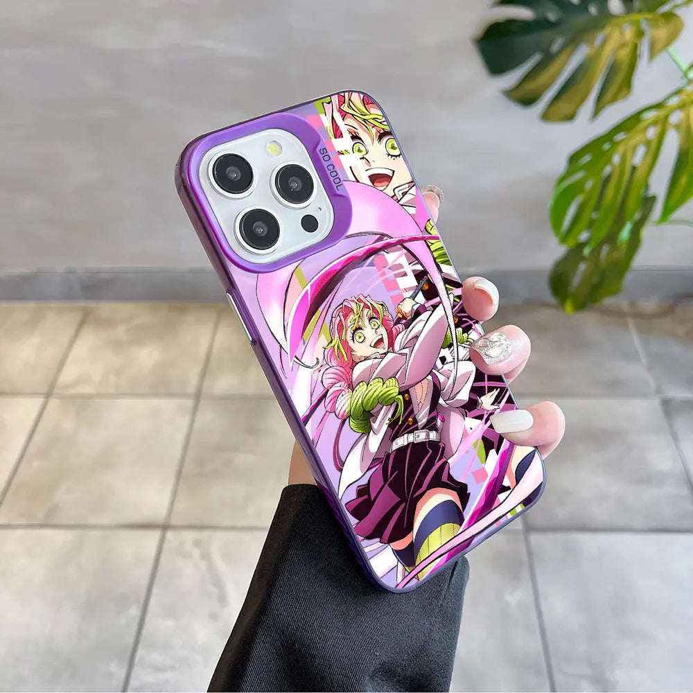 Hot Anime Demon Slayer Magsafe Magnetic Case for iPhone 11 12 13 14 15 16 Pro Max Plus Soft Silver Plated Anti Fall Cover