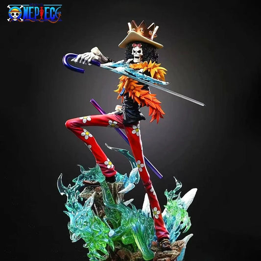 33cm/12.99in Anime ONE PIECE Figure Brook Action Figures Pvc Burukku Statue Desktop Ornamen Collection Model Toys Gifts