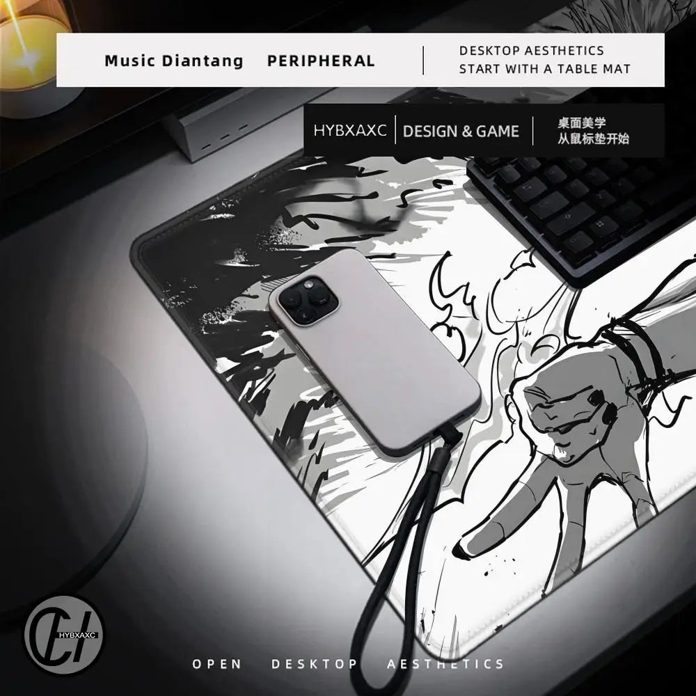 90x40CM Black Anime Jujutsu Kaisen Large Mouse Pad Ryomen Sukuna MousePads Computer Gaming Peripheral Accessories Desk Mat