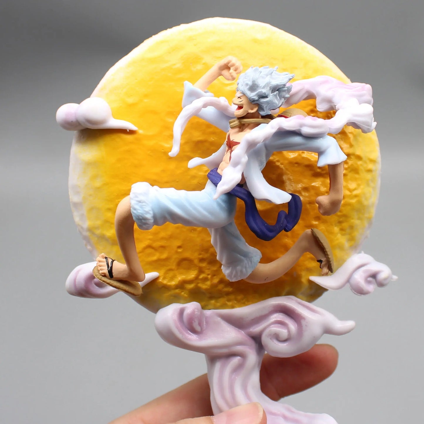 One Piece Anime Periphery  Figure Moon Nika Monkey Luffy Gear 5 With Moon Light Action Figure Gk Statue Model Home Decorations