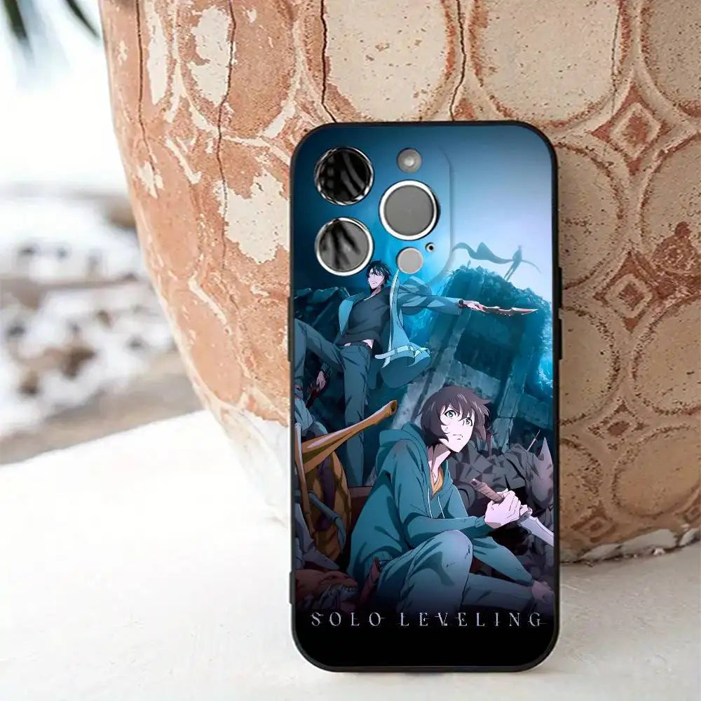 1pc Solo Leveling Anime Phone Case Silicone Soft For IPhone 16 15 14 13 12 11 X XR Plus Pro Max Plus