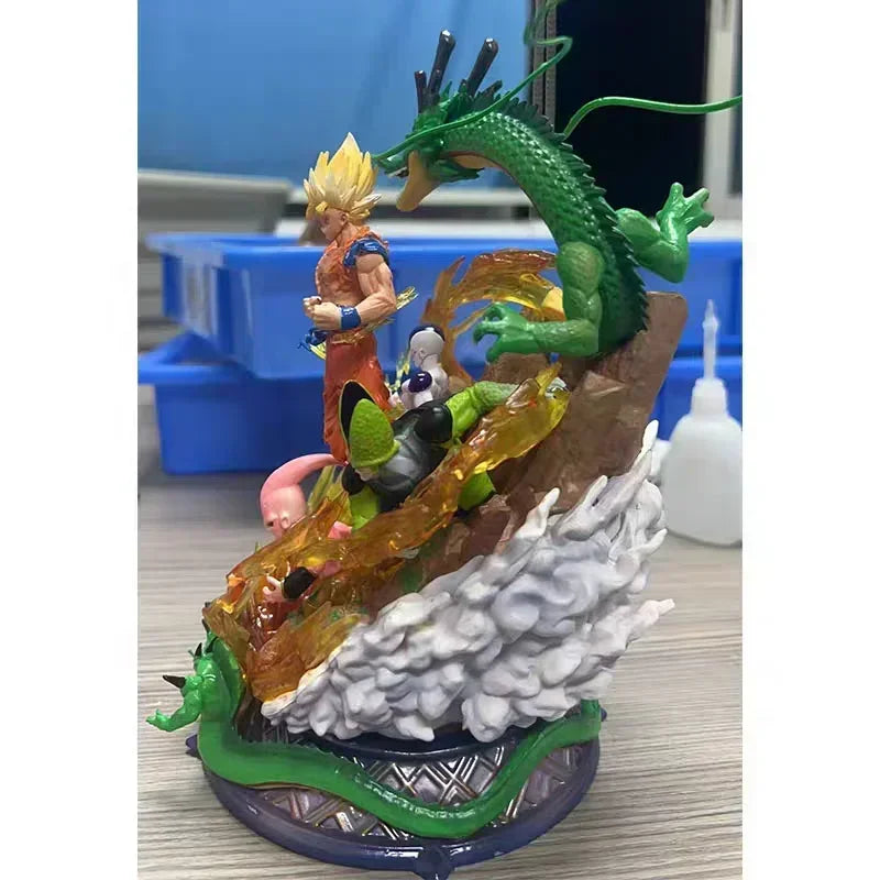 Son Goku Figure Dragon Ball Z Frieza Shenron Anime Figures 23cm Super Saiyan Statue Pvc Desk Ornament Model Christmas Gifts Toys