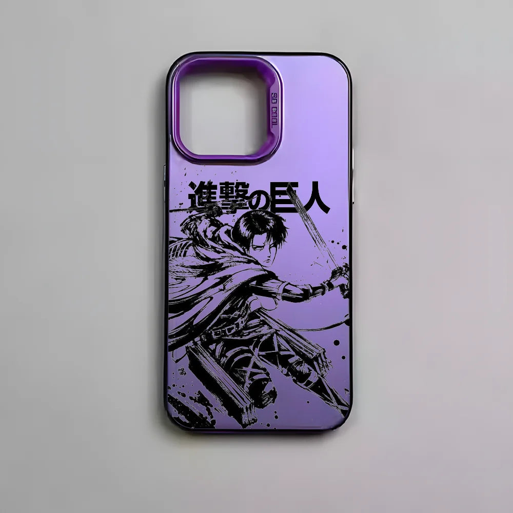 Hot Anime Attack on Titan Phone Case For iPhone 16 15 14 13 12 11 Pro Max Plus – Colorful Gradient Soft TPU Back Cover