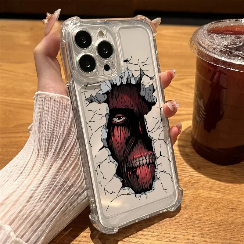 Anime Attack On Titan Hot Cool Phone Case Clear For iPhone 17 16 14 15 11 12 13 Pro Max 16E 16 Plus 17 Air Soft Shockproof Cover