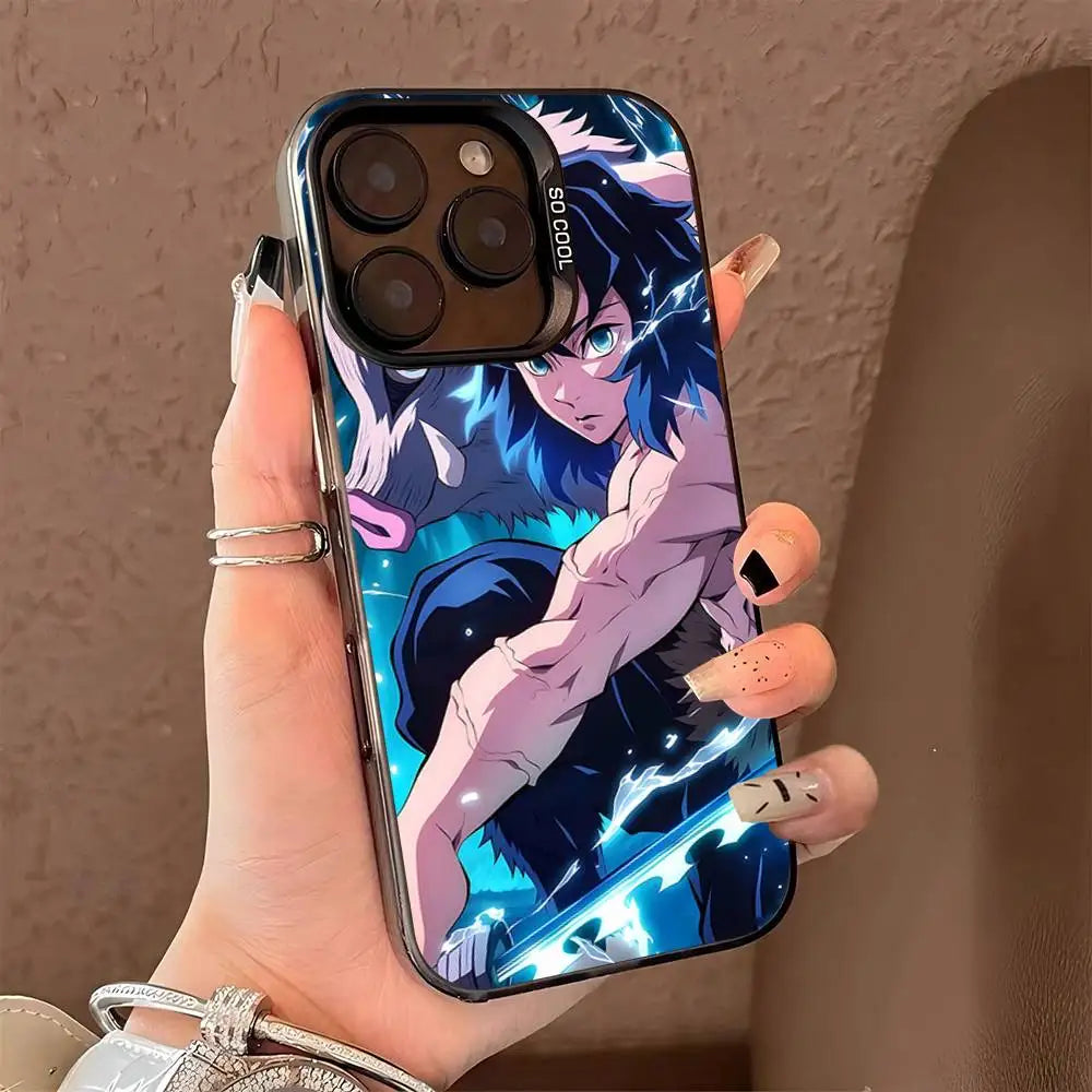 Demon Slayer Eyes Phone Case For iPhone 17 16 15 14 13 12 11 Pro MAX Matte Shockproof Back Anti Fall Matte Cover