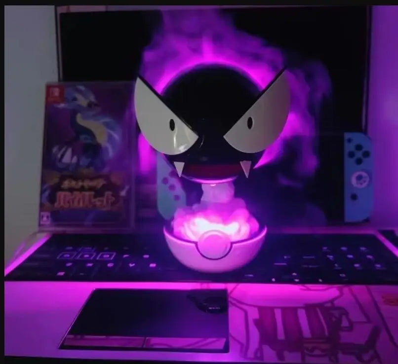 Anime Gastly Humidifier Pokemon Water Replenishing Spray Desktop Air Purifier LED Lamp Decorations Indoor Ambient Atomizer Gift﻿