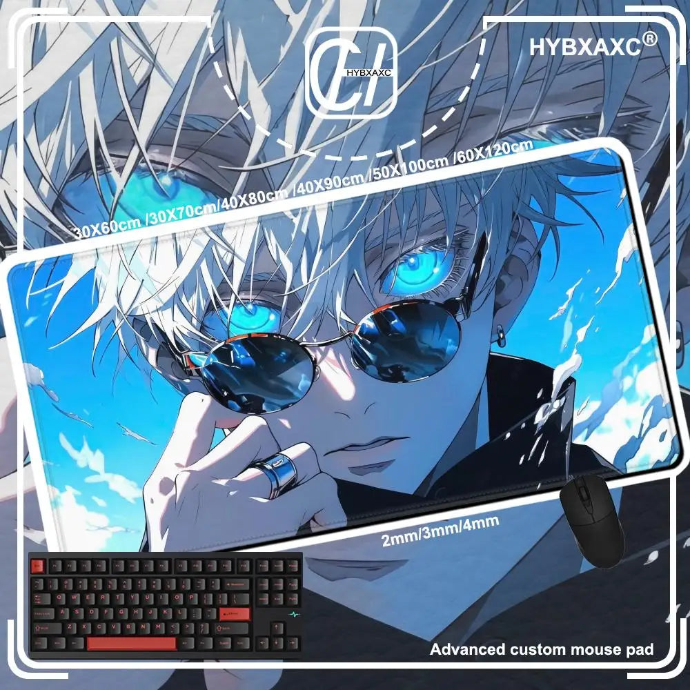 Satoru Gojo Jujutsu Kaisen Custom Skin Natural Rubber Gaming Mousepad Desk Mat Size For Game HYBXAXC Keyboard Pad For Gamer