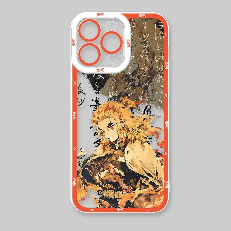 Anime Demon Slayer Clear Phone Case For iPhone 16 Pro Max 15 14 Pro Max 13 12 11 XS X XR 8 7 SE 2020 Soft Silicone Back Cover