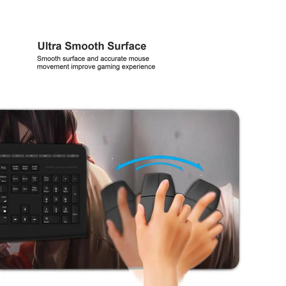 Attack on Titan Anime Large Lock Edge Mouse Pad Computer Mousepad XXL S Gaming Padmouse Gamer Laptop Keyboard Mouse Mats Carpet