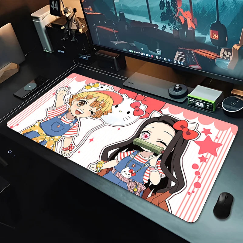 Demon Slayer Agatsuma Zenitsu Mousepad New MousePads Keyboard Pad Mouse Mat Gamer Soft Office Carpet HD PC carpet Big Mouse Pad