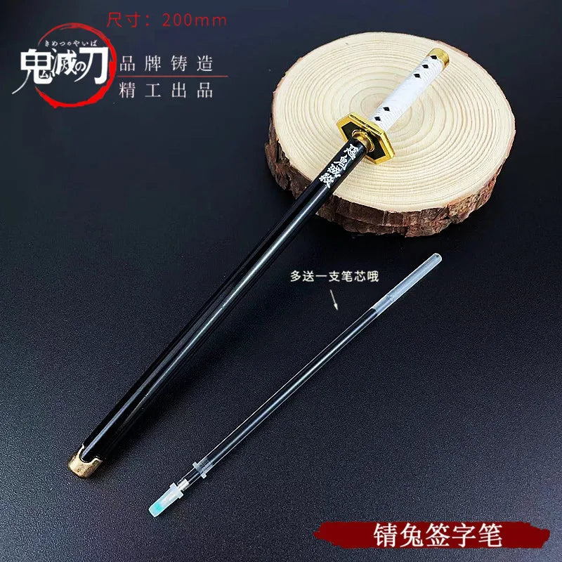 20cm/7.87inDemon Slayer Anime Peripheral Neutral Pen/my Wife/Zenyi/moth/butterfly Blade Day Wheel Knife Stationery Signature Pen