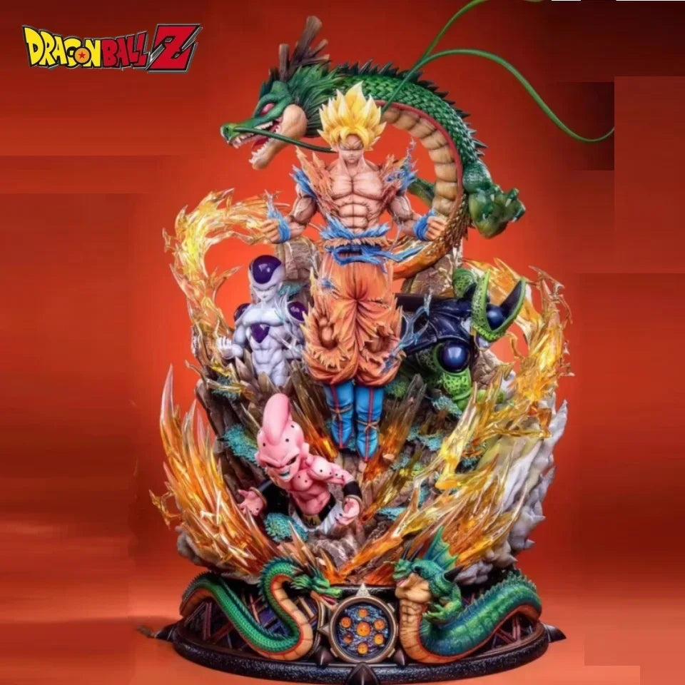 Son Goku Figure Dragon Ball Z Frieza Shenron Anime Figures 23cm Super Saiyan Statue Pvc Desk Ornament Model Christmas Gifts Toys