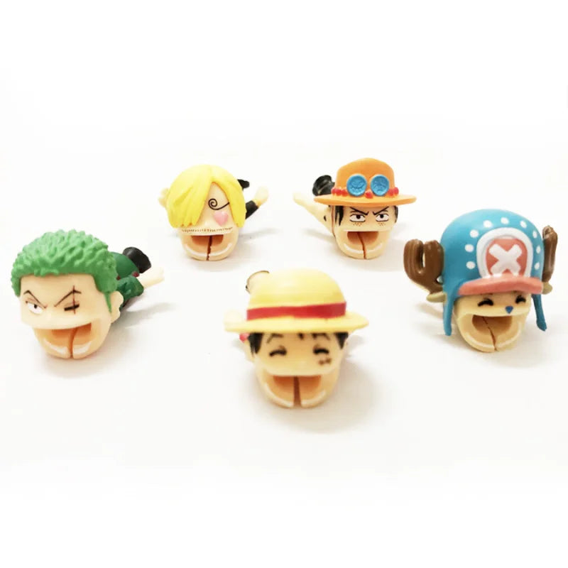 Anime ONE PIECE Phone Data Cable Protective Sleeve Cartoon Zoro Chopper Luffy Cute for IPhone Samsung Ipad Charging Cable Gift